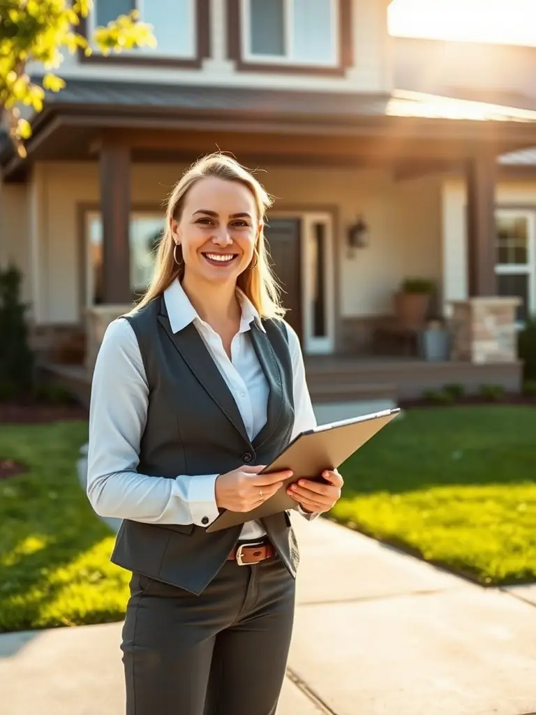 A real estate agent inspecting a house, focusing on the structural integrity and potential for renovation, suitable for Hammer Properties Investments LLC's property acquisition service.
